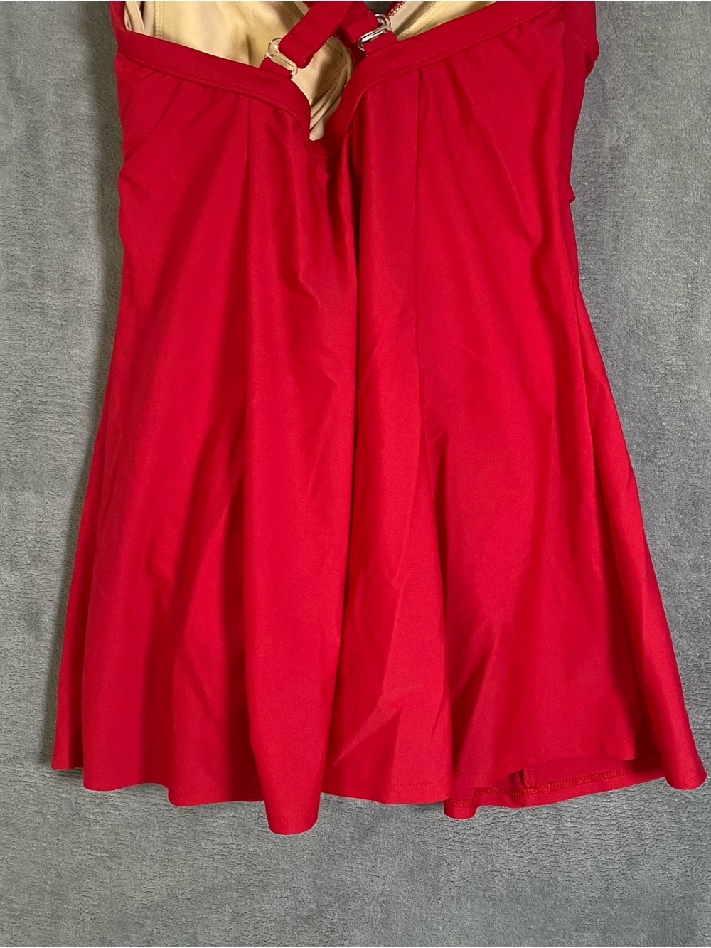 Carol Wior Red One Piece Swimsuit 14 Tummy Control Underwire Ruched Swimwear - Picture 5 of 8